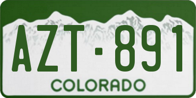 CO license plate AZT891