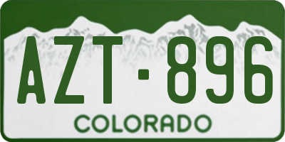 CO license plate AZT896