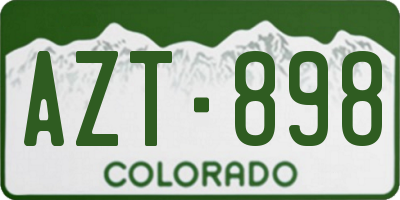 CO license plate AZT898