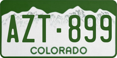 CO license plate AZT899