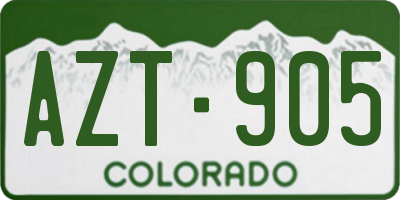 CO license plate AZT905