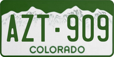 CO license plate AZT909