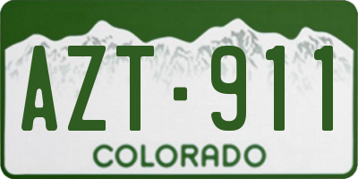 CO license plate AZT911