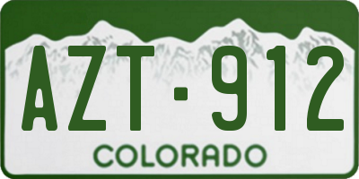 CO license plate AZT912