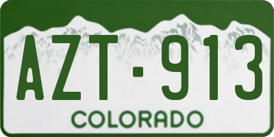 CO license plate AZT913