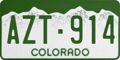 CO license plate AZT914