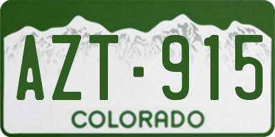 CO license plate AZT915