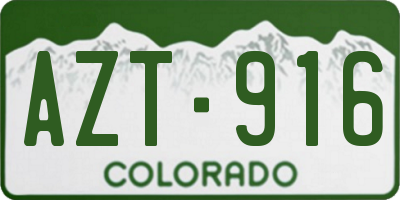 CO license plate AZT916