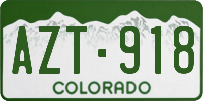 CO license plate AZT918