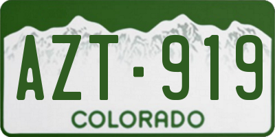 CO license plate AZT919