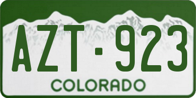 CO license plate AZT923