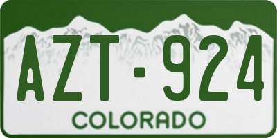 CO license plate AZT924