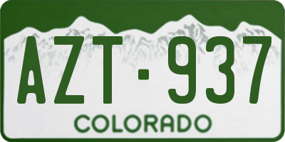 CO license plate AZT937