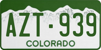 CO license plate AZT939