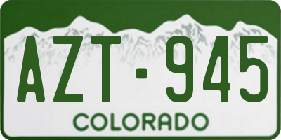 CO license plate AZT945