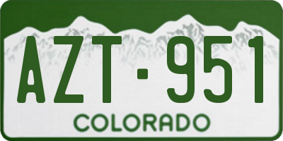 CO license plate AZT951