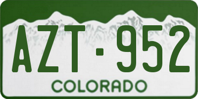 CO license plate AZT952