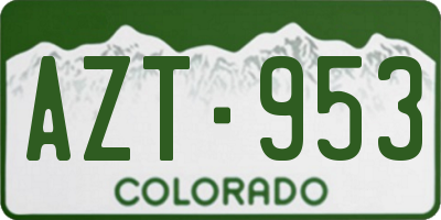 CO license plate AZT953