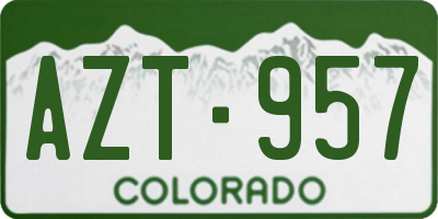 CO license plate AZT957