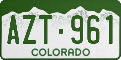 CO license plate AZT961