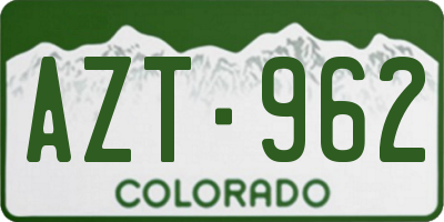 CO license plate AZT962