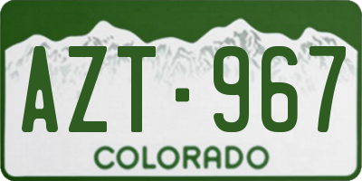 CO license plate AZT967