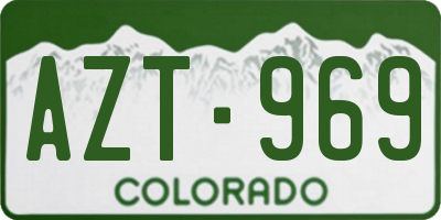 CO license plate AZT969