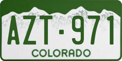 CO license plate AZT971