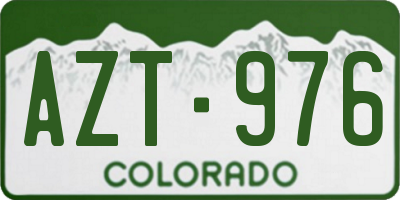 CO license plate AZT976