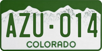 CO license plate AZU014