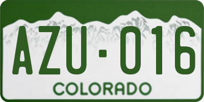 CO license plate AZU016