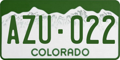 CO license plate AZU022