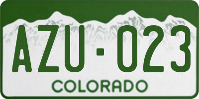 CO license plate AZU023