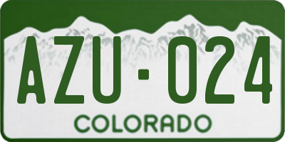 CO license plate AZU024