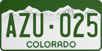 CO license plate AZU025