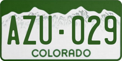 CO license plate AZU029