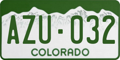 CO license plate AZU032