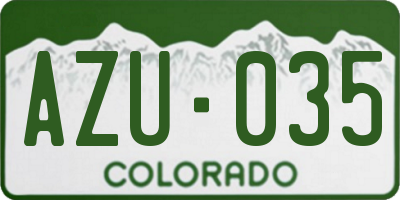 CO license plate AZU035