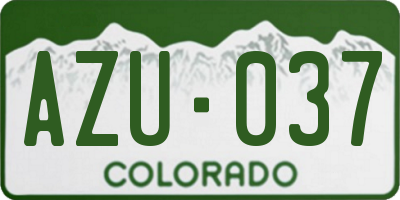 CO license plate AZU037