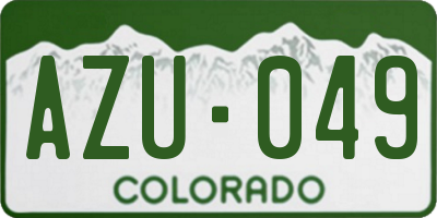 CO license plate AZU049