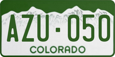 CO license plate AZU050