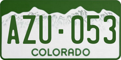 CO license plate AZU053