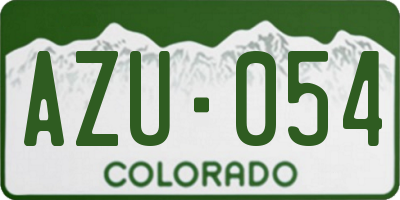 CO license plate AZU054