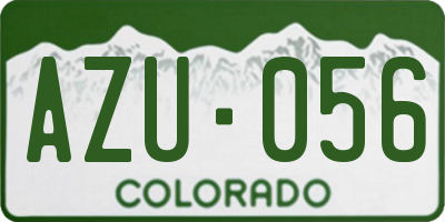 CO license plate AZU056