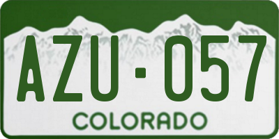 CO license plate AZU057