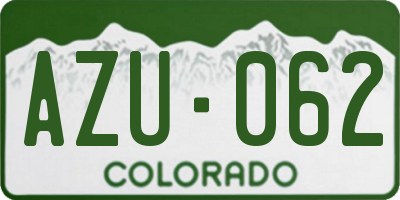 CO license plate AZU062