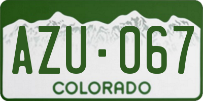 CO license plate AZU067