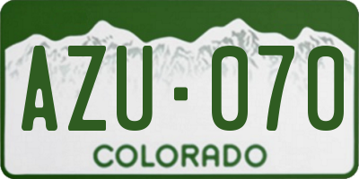 CO license plate AZU070