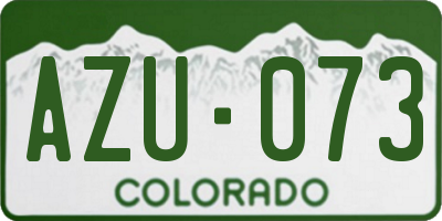 CO license plate AZU073