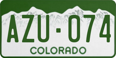 CO license plate AZU074